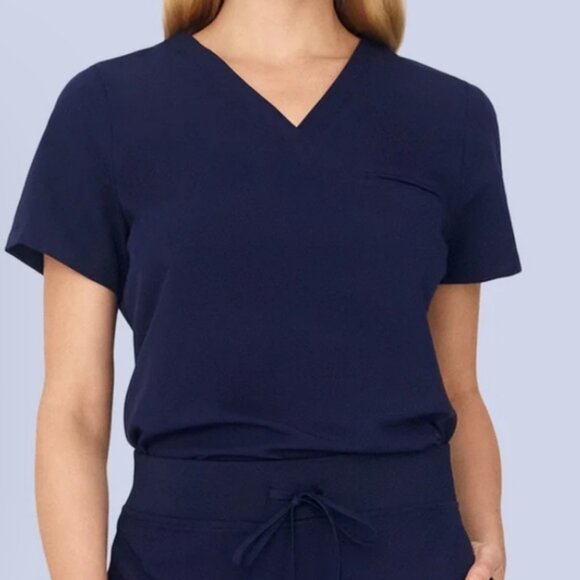 Mandala Women'S Navy Blue Scrub Set Uniform One Pocket Top Jogger Pant Medium - Picture 3 of 4